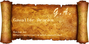 Gavallér Aranka névjegykártya